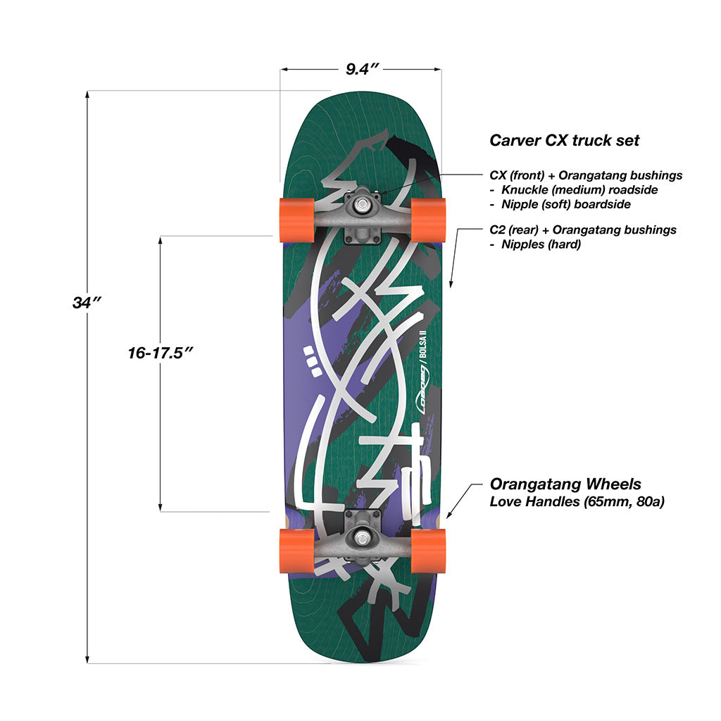 Skate Longboard Loaded Boards Bolsa II Surfskate Edition CX - Jazz